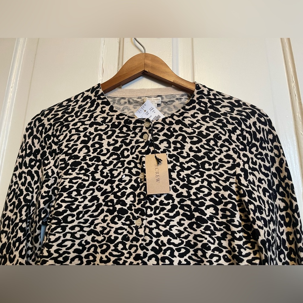 JCREW NWT Animal Print Cardigan -Hand Printed - Picture 8 of 15